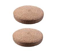 Janasiba 2 x 40 cm cuscino rotondo paglia intrecciato fatto a mano cuscino pavimento sedia yoga tappetino