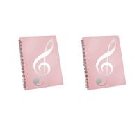 Janasiba 2 x 60 pagine di capacità, supporto, adatto per formato A4 letter, scrivibile e rimovibile (rosa)