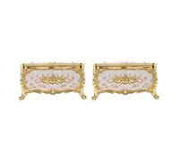 Janasiba 2 X Acrilico Fazzoletti Scatola Universale Carta Rack Ufficio Tavolo Accessori Casa Ufficio KTV Hotel Auto Huelle Supporto Oro