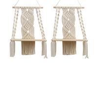 Janasiba 2 x boho macramè da appendere a parete mensola a mano in tessuto nappa arazzo, galleggiante, per la parete principale
