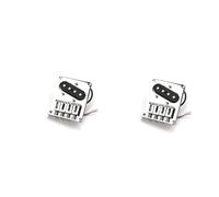 Janasiba 2 x Ponte di Chitarra Basso 4 Corde con Microfono Stile Vintage per Ricambi per Chitarra Scatola di Sigari