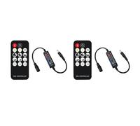 Janasiba 2 x RF dimmer LED DC5V-24V Regolazione della Luminosità Interruttore del connettore a intensità variabile a 14 per striscia a LED