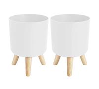 Janasiba 2 x vasi di fiori moderni con gambe supporto camera da letto e soggiorno pavimento in piedi vaso vaso fiori giardino casa piante vasi -B