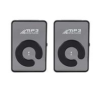 Janasiba 2X Mini Mirror Clip USB Digital MP3 Supporto per Lettore Musicale da 8 GB SD TF Nero