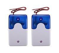 Janasiba 2X Mini Sirena Cablata Avviso Sirena Durevole Dc 12V Allarme Suono Lampeggiante Suono Sirena Horn di Allarme di Sicurezza Domestica 115Db Blu