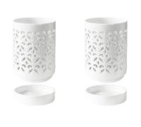 Janasiba 2X Vasi per Orchidee con Fori, Vaso per Orchidee nel Ceramica da 4 Pollici per Il Rinvaso, Vaso per Fiori per Interni Ed Esterni, Bianca Traspirante