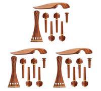 Janasiba 3 x Kit Violino 4/4 Accessori Violino Legno di Rosa Cordiera per Violino Mentoniera Pin Fine (4/4)