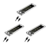 Janasiba 3 X M.2 NGFF Dual Protocol Alloggiamento SSD Chiaro USB Tipo C 10 Gbps PCI-E M2 SSD Alloggiamento esterno trasparente