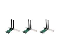 Janasiba 3 x Scheda wireless WiFi Mini Adattatore PCI-E Express a PCI-E con 6 antenne esterne per PC