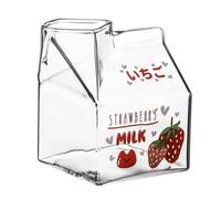 Janasiba 380 Ml Kawaii Tazza quadrata in cartone di latte resistente al , e alla fragola, per budino, bottiglie di latte, alta qualità, A