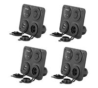 Janasiba 4 x 4 campi funzionali Dual USB caricatore verde LED Volt 12 V presa on/off interruttore