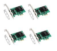 Janasiba 4 x Scheda di rete Gigabit PCIe a 2 porte PCI Express a doppia porta 1000M con scheda di rete LAN 82571EB per