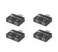 Janasiba 4 x USB 2.0 da spina a doppio caricabatterie, 2 porte USB DC 5 V Splitter di ricarica adattatore convertitore adattatore connettore