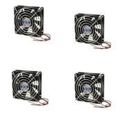 Janasiba 4 x Ventola di raffreddamento della CPU con involucro in plastica nero DC 24 V + griglie di protezione in metallo