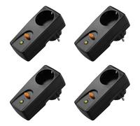 Janasiba 4X Spina di Protezione Contro Le Perdite Gfci 16A Interruttore Automatico di Sicurezza per La Casa Spina di Protezione Personale di Sicurezza Nera, Spina Europea