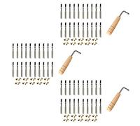 Janasiba 60 pezzi chiodi a vite e 60 pezzi rivetti con chiave a forma di L per Lyre Arpa Piccola Arpa Musical Strumenti