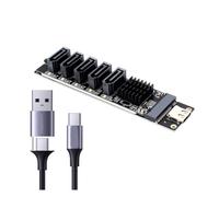 Janasiba Adattatore da Type-C a SATA3.0 a 5 porte USB 10G JM575+JMS580 per espansione SSD