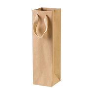 Janasiba Confezione da 12 fogli di carta kraft marrone con corda stabile, 4 x 4 x 13,8, perfetti per vino, regali, vendita al dettaglio, shopping, merchandise, negozio di alimentari, feste