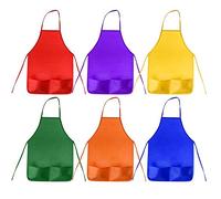 Janasiba Confezione da 12 grembiuli da pittura per bambini in 6 colori, per cucina e classi (pennelli non inclusi)