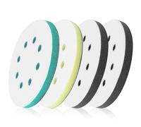 Janasiba Confezione da 4 cuscinetti abrasivi in schiuma per levigatrice orbitale, 5 8 fori, levigatrice orbitale surf prep