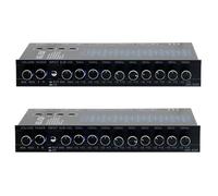 Janasiba Equalizzatore a 9 bande ad alta potenza, 9 bande di bilanciamento 12 V DC per barca, camper auto, metallo, con CD, ingresso AUX, uscita chip