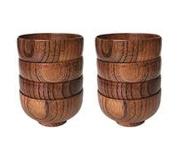 Janasiba Giuggiola ciotola in legno stile giapponese, ciotola di riso, ciotola di pasta in legno massiccio, diametro 4,5 x 2-5/8, per zuppa, dippe, decorazione (media) 8 confezioni