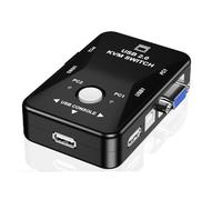 Janasiba Interruttore del mouse KVM USB 2.0, tastiera, splitter VGA, switch di condivisione, switch KVM USB, 2 porte, VGA, commutatore SVGA, facile da usare