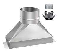 Janasiba Kit di sfiato a microonde 4 "Dia X 3-1/4" X 10 "L con transizione rettangolare in acciaio zincato a canale per collegamento Duct