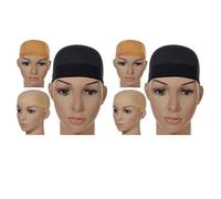 Janasiba per parrucca di lusso a rete per capelli per tessere 4 pezzi per capelli a rete estensibile con cappuccio (nero)
