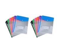 Janasiba Raccoglitore con organizzatore tascabile, confezione da 12 raccoglitori espandibili, buste in plastica, per raccoglitori a 2/3/4 anelli