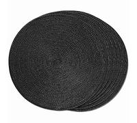 Janasiba Rotondo Intrecciato Set Di 6 Tavoli Set Per Tavoli Da Pranzo Tessuto Lavabile Antiscivolo Set Da Tavolo 15 Halloween Nero