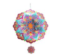 Janasiba Scacciapensieri 3D in metallo per mandala, decorazione da giardino, decorazione per esterni, colore: viola
