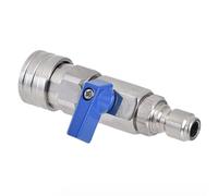 Janasiba Set di 1 valvola a sfera idropulitrici ad alta pressione, attacco rapido 3/8 NPT, 4500 PSI, argento e blu, valvola a sfera per idropulitrice ad alta pressione