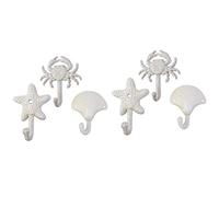 Janasiba Set Di 6 Stelle Marine Conchiglia Granchio Ghisa Gancio A Parete Cappotti Grembiuli Asciugamani Gancio Spiaggia Tema Metallo Gancio