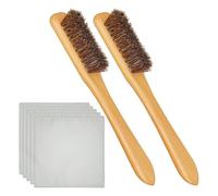 Janasiba Set di pulizia per lavori di dettaglio, set da 7 pezzi per lucidare l', con 2 spazzole per la pulizia ' in crine di e 5 panni per la lucidatura