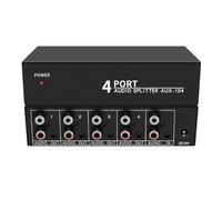 Janasiba Splitter audio 1 in 4 Out L/R Aux Stereo Audio Splitter 1 x 4 per PC altoparlante DVD splitte, spina EU durevole, facile da installare