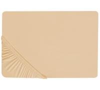 JANBU Coprimaterasso elasticizzato Beige sabbia 200x200 cm Cotone