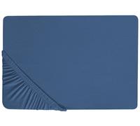 JANBU Coprimaterasso elasticizzato Blu marino 160x200 cm Cotone