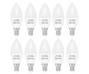 JANDEI - 10 x Lampadine LED E14 C37 da 7 W, Equivalente a 60 W, 330° di Apertura, Luce Bianca Freddo 6000K. Perfetto per Soggiorni, Camere da letto, Corridoi, Uffici, Case,