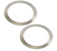 JANDEI - 2 Faretti LED Rotondi da 18W, Incasso Piatto, Bianco Freddo 6000K, 1440 Lum, Interni IP20 con Cornice in Acciaio, Foro Tagliato 200 mm, Trasformatore Incluso
