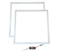 JANDEI - Pack x2 Cornici Luminose Pannello LED 595x595mm, 48W, 4800 lumen (equivalenti a 250W ciascuna). Per Installazione in Controsoffitto con Piastre 60x60cm (Luce Fredda 6000K)