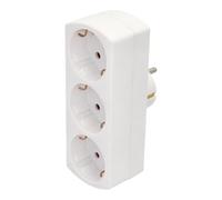 Jandei - Adattatore di corrente a tripla spina Schuko 3 x 16 A, 250 V, presa per tre dispositivi simili. Colore bianco