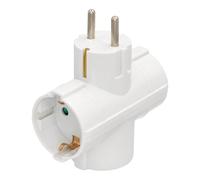 Jandei - Adattatore di corrente a tripla spina Schuko a croce 3 x 16 A, 250 V, presa per tre dispositivi contemporanei. Colore bianco