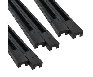 Jandei - Binario monofase per faretti a LED, montaggio superficiale. Lunghezza: 1 m. Ideale per vetrine, affari, negozio, casa, spogliatoio... (nero, 6 unità)