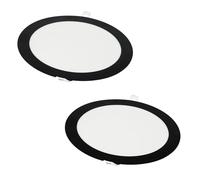 JANDEI - Confezione 2x downlight LED rotondo da 18W, incasso, 1440 Lum, interno IP20, cornice con finitura nera, foro Ø 200-Ø 205 mm, extra piatto 13 mm, trasformatore incluso (Bianco caldo 3000k)