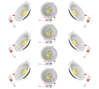 JANDEI - Confezione da 10 Faretti LED COB da Incasso da 30W, 2250 Lumen, Cornice Rotonda Bianca 212x52mm (Foro da 185mm). IP44 Ideale per Soggiorno, Cucina, Bagno - Luce calda 3000K