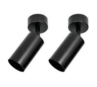 Jandei - Confezione da 2 faretti girevoli e regolabili per soffitto o parete. Orientabile Perfetto per cucina, camera da letto, soggiorno, lampadina GU10 non inclusa. (Nero)