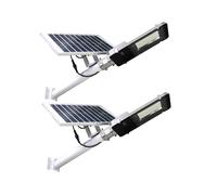 JANDEI - Confezione da 2 lampioni solari da esterno da 2500 lumen, impermeabili IP65, pannello solare e telecomando, luce bianca neutra 4200K, ideali per giardino, patio, vialetto e muro
