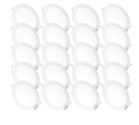 JANDEI - 20 Faretti Led da Incasso, 18W, 1440 Lumen, Forma Rotonda, Ultra Sottile 13mm, Colore della Luce Bianco Freddo 6000K, Foro Incasso Ø 200- Ø 205 mm, Trasformatore Incluso