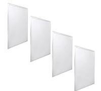 JANDEI - Pack x4 Pannello LED Retroilluminato, Dimensioni 60x60cm, Potenza 48W, Colore Bianco Freddo 6000K, 3900 Lumen, Cornice Bianca, Per Incasso in Controsoffitto tipo Armstrong, Driver Incluso